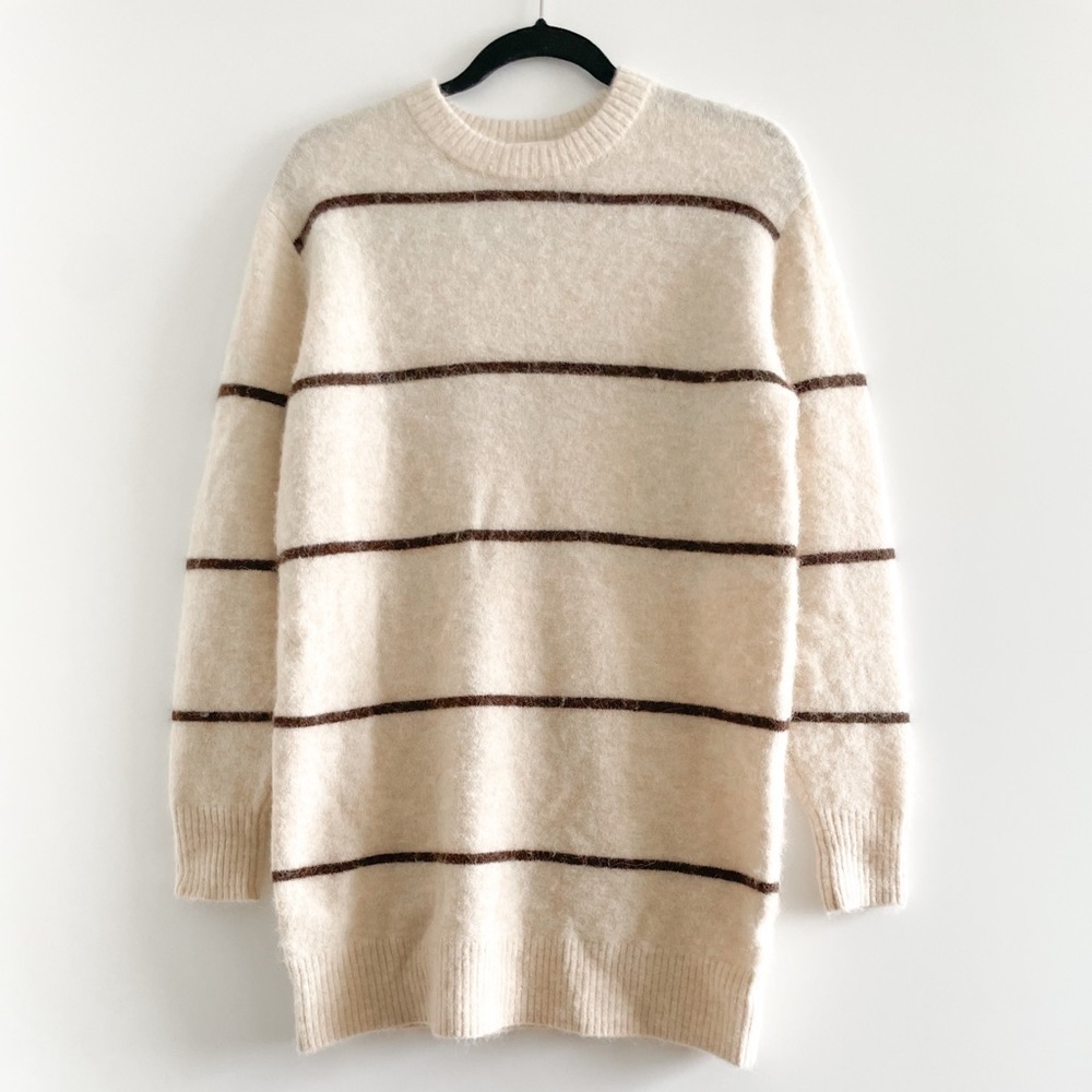 Wilfred Free Striped Alpaca Blend Sweater Dress - Picture 2 of 12